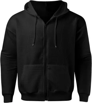 Hoodies For Men Trendy Casual Fall Winter Warm Outwear with Pockets Hooded Sweatskirts Mid-Weight Loose Fit Sweater Shirts