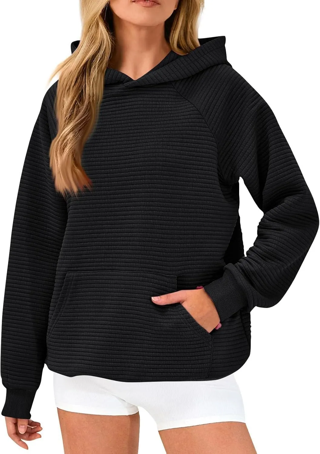 Hoodies For Teen Girls Long Sleeve Western Sweatshirts Knit Fall Sweaters Casual Solid Tunic Pullover With Pocket