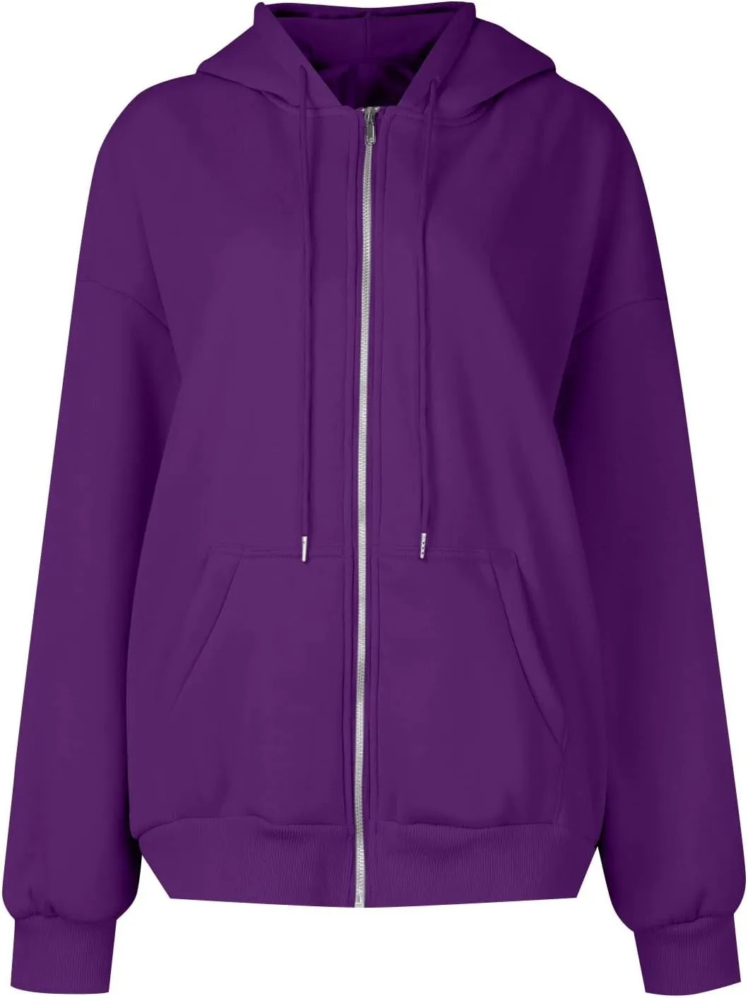 Hoodies for Women 2024 Oversized Long Sleeve Sweatshirts Casual Solid Y2K Jacket Fall Fashion Clothes with Pockets