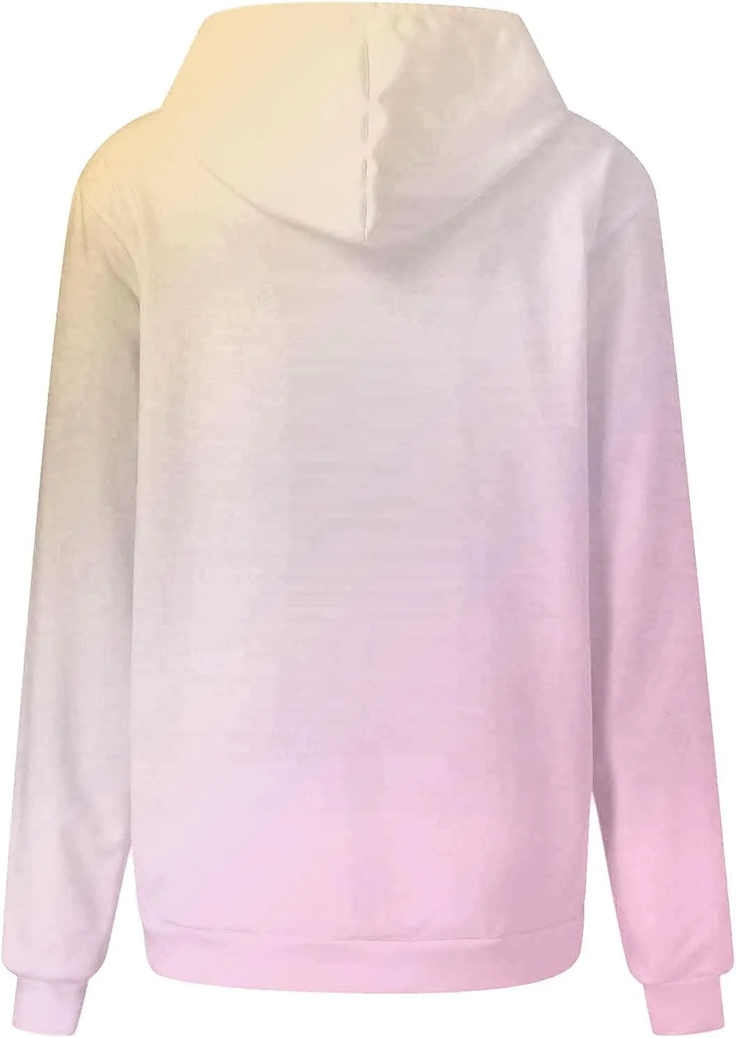 Hoodies For Women Long Sleeve Oversized Sweatshirts Trendy Gradient Graphic Print Sweatshirt with Pocket