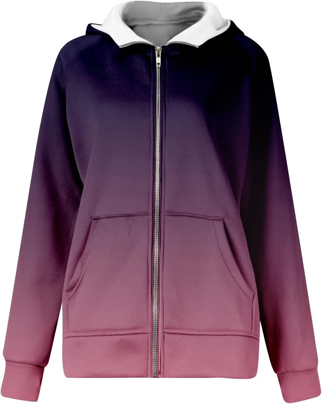 Hoodies Women Long Sleeve Zipper Hoodies Y2K Thumb Hole Tie Dye Fall Sweatshirts Jacket Tunic Pullover With Pocket