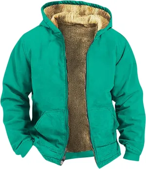 Jackets for Men Winter Fleece Jacket Warm Thick Coats Full Zip up Hoody Outerwear Heavyweight Sweatshirts