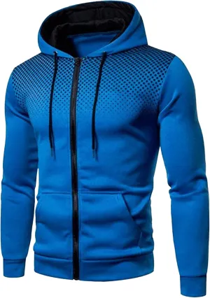 JEShifangjiusu Mens Zip Up Hoodies Sweatshirt Winter Printed Fashion Drawstring Hoodie Casual Hoodie Jacket with Pockets