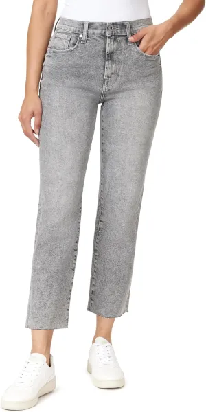 kensie Jeans Women's The Allie High-Rise Slim Straight Raw Hem 27-Inch Inseam, Sizes 0-16