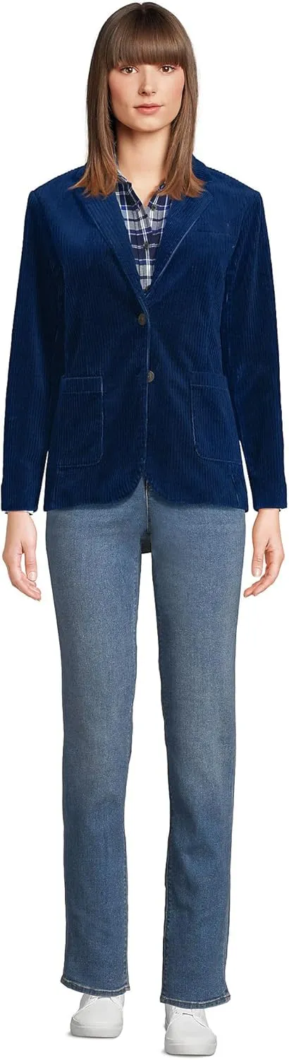 Lands' End Women's Recover High Rise Straight Leg Blue Jeans