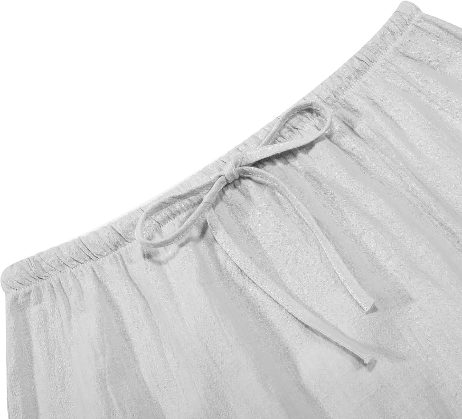 Linen Maxi Skirt Drawstring Waist A Line Long Flowy Skirts Floor Length Trendy Boho Comfy Summer Beach Vacation