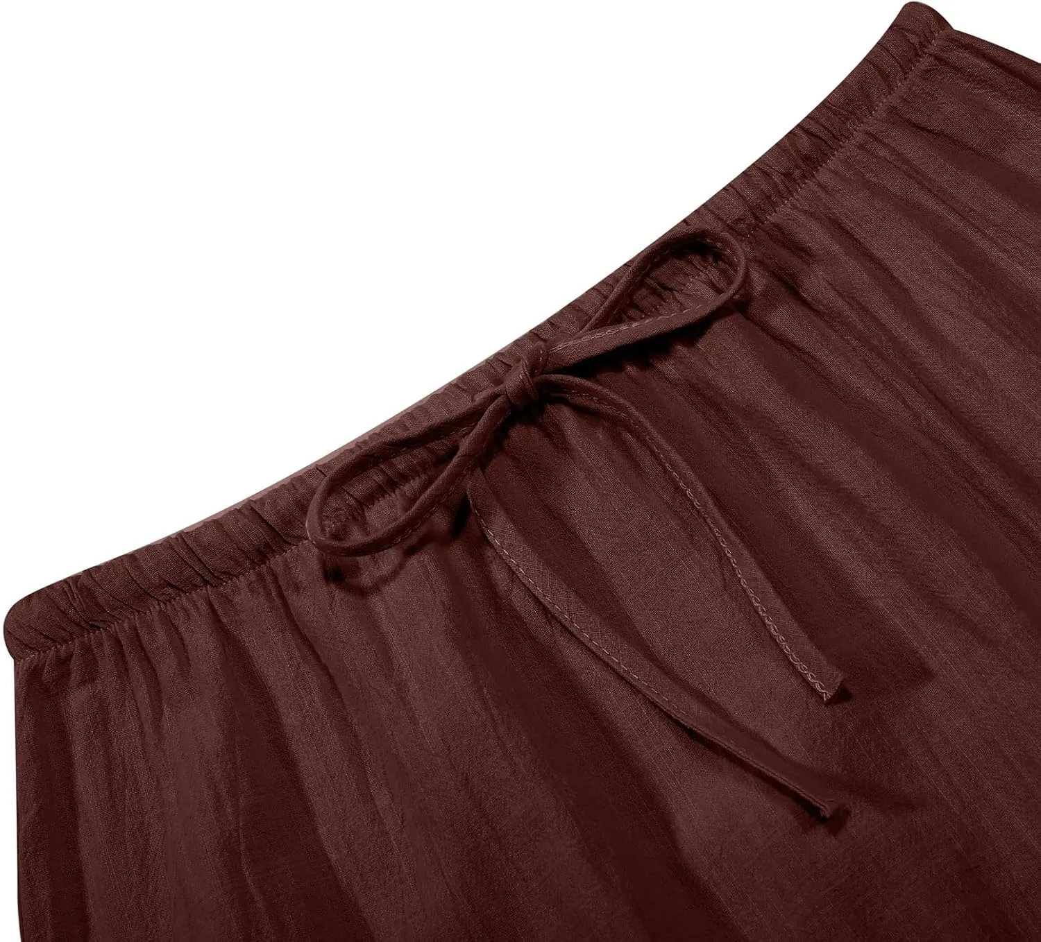 Linen Maxi Skirts for Women Trendy Summer Comfy Drawstring A Line Skirts Casual Beach Vacation Boho Flowy Long Skirts