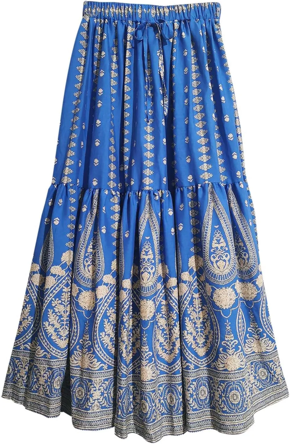 Maxi Skirts for Women Casual High Elastic Waist Bohemian Graphic Boha Floral Print Long Skirts 2025 Summer Vacation