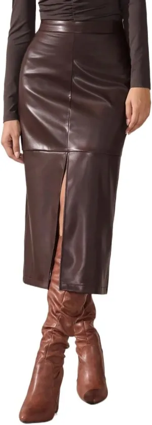 Maxi Skirts for Women Elegant Solid Color A-Line Slit Hem Skirt