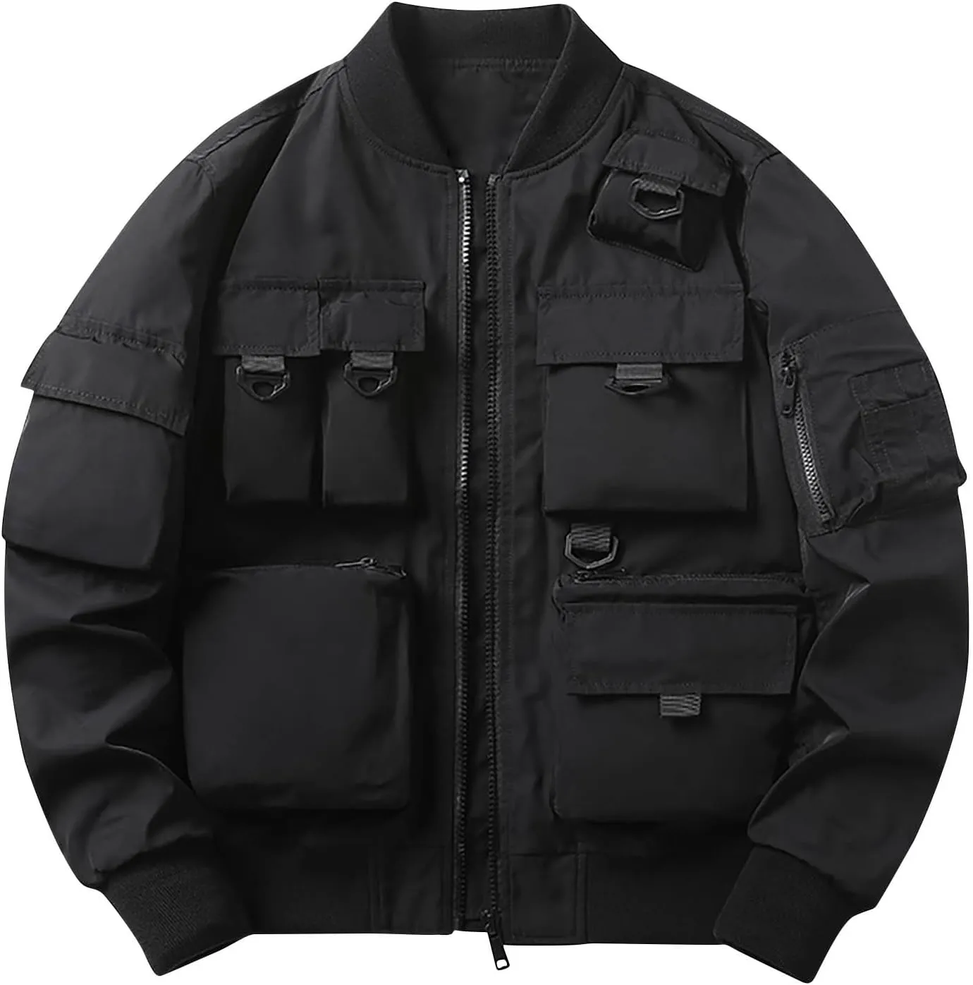 Men's Bomber Jacket Casual Fall Winter Military Coats Outwear Motorcycle Outdoor Flight Jackets with Multi Pockets
