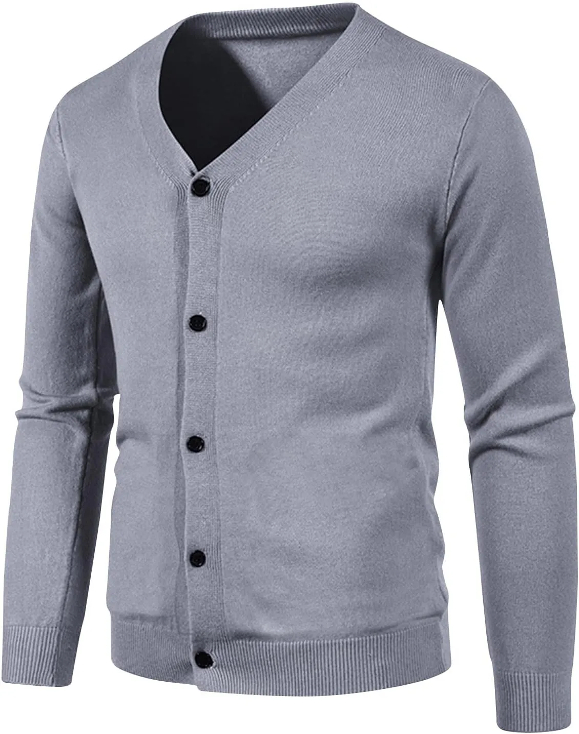 Mens Casual Slim Fit Cardigan Sweaters Long Sleeve V-Neck Basic Designed Cardigans Solid Button Down Knitted Sweater