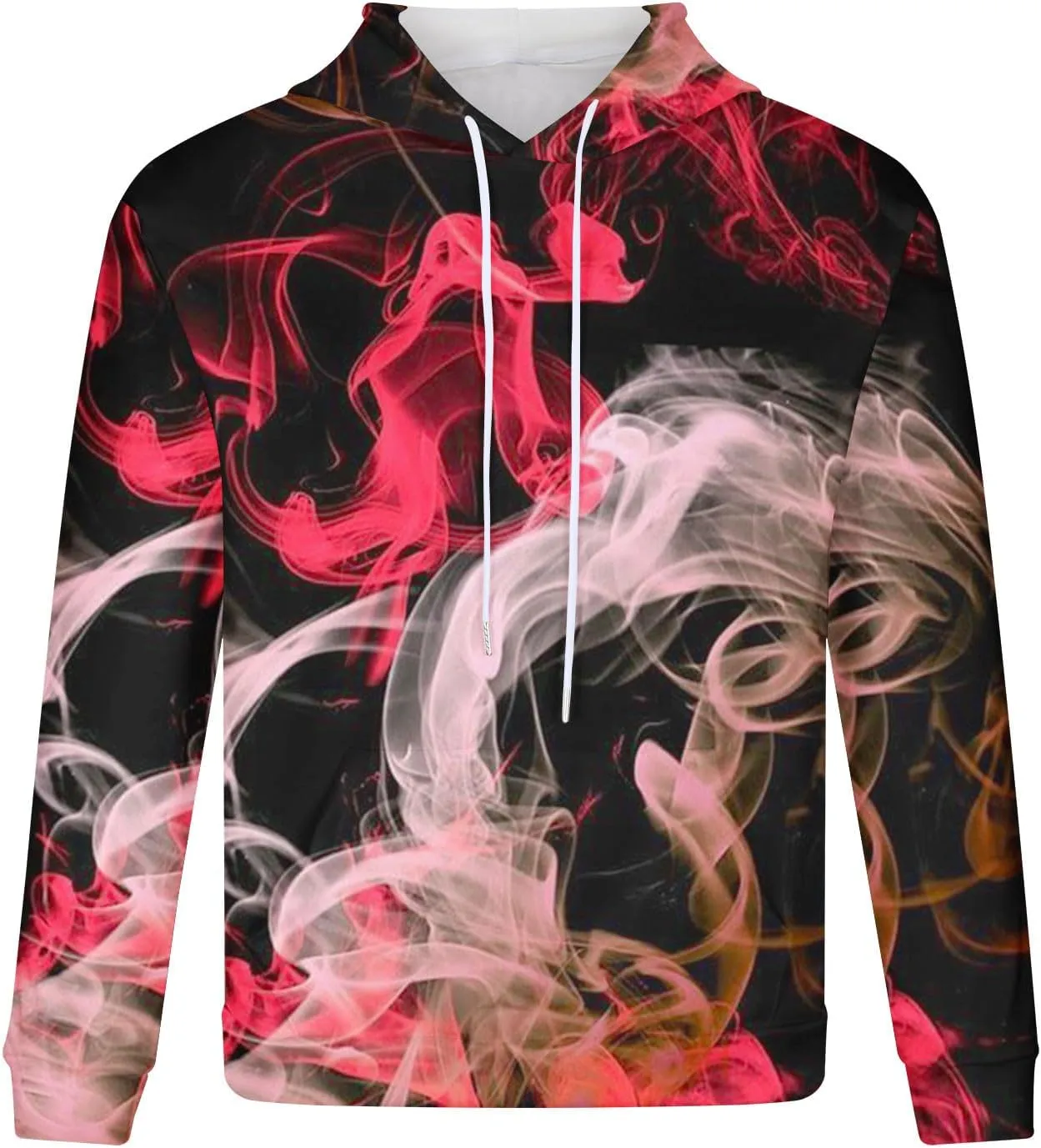 Men's Colour Block Hooded Sweatshirts Casual Long Sleeve Pullover Tops Novelty Printed Y2K Hoodies with Pockets