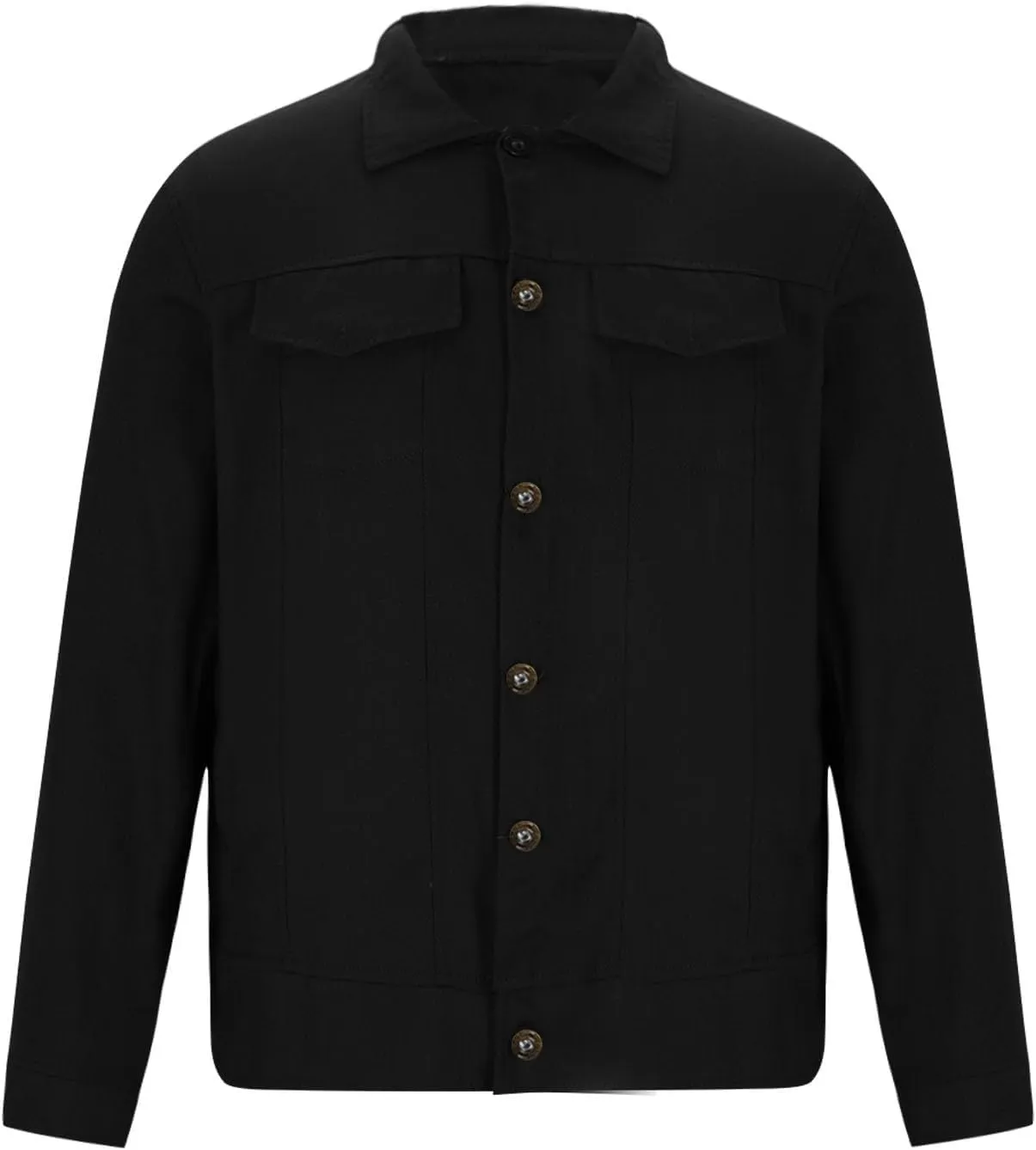 Men's Denim Jacket Long Sleeve Casual Button Down Jackets Regular Fit Cotton Jean Trucker Jacket Fall Coat w/Pockets