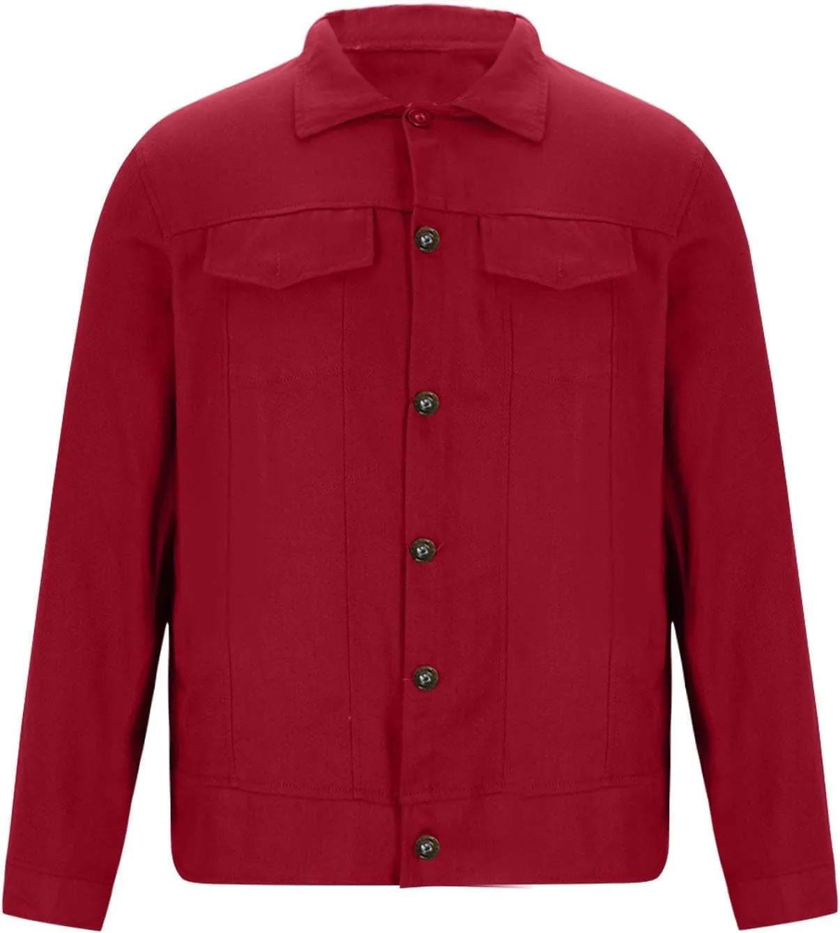 Men's Denim Jacket Long Sleeve Casual Button Down Jackets Regular Fit Cotton Jean Trucker Jacket Fall Coat w/Pockets