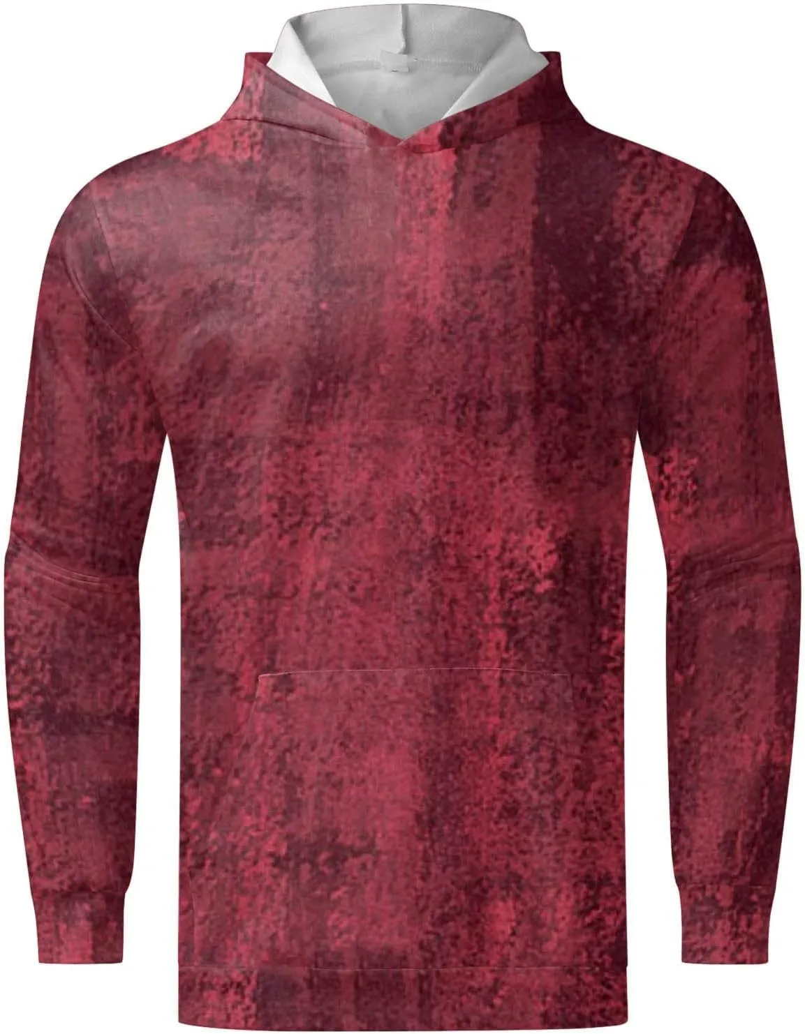 Men's Distressed Print Hoodies Sweatshirt Fashion Hooded Sweatshirts Retro Print Casual Sports Pullover Tops