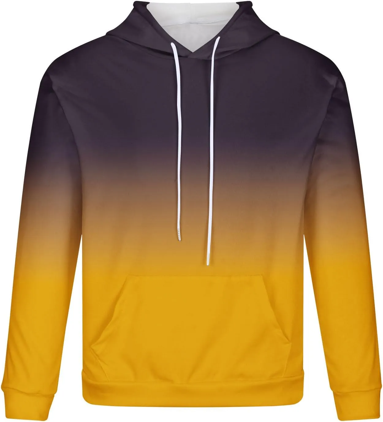 Men's Fashion Hoodies & Sweatshirts Casual Gradient Color Graphic Tee Shirts Long Sleeve Pullover Shirts With Pockets