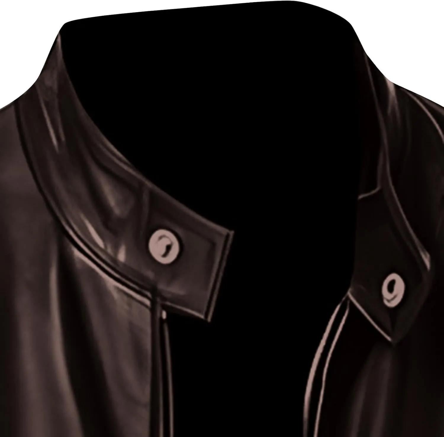 Mens Faux Leather Warm Fleece Zip Up Jacket Stand Collar Leather Motorcycle Jacket Lightweight Bomber Outwear PU Coat