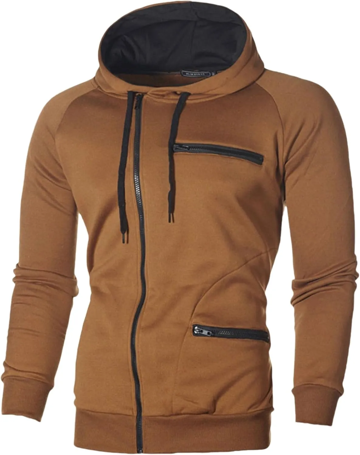 Men's Hoodies Casual Long Sleeve Zipper Sweatshirts Fashion Blouse Hooded Jackets Loose Fit Fall Winter Top