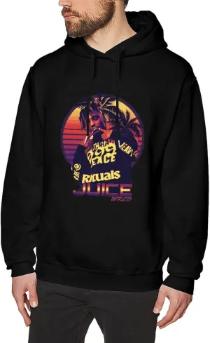 Men's Long Sleeve Pullover Hoodies Fashion 3D Printed Graphic Drawstring Winter Hooded Sweatshirts