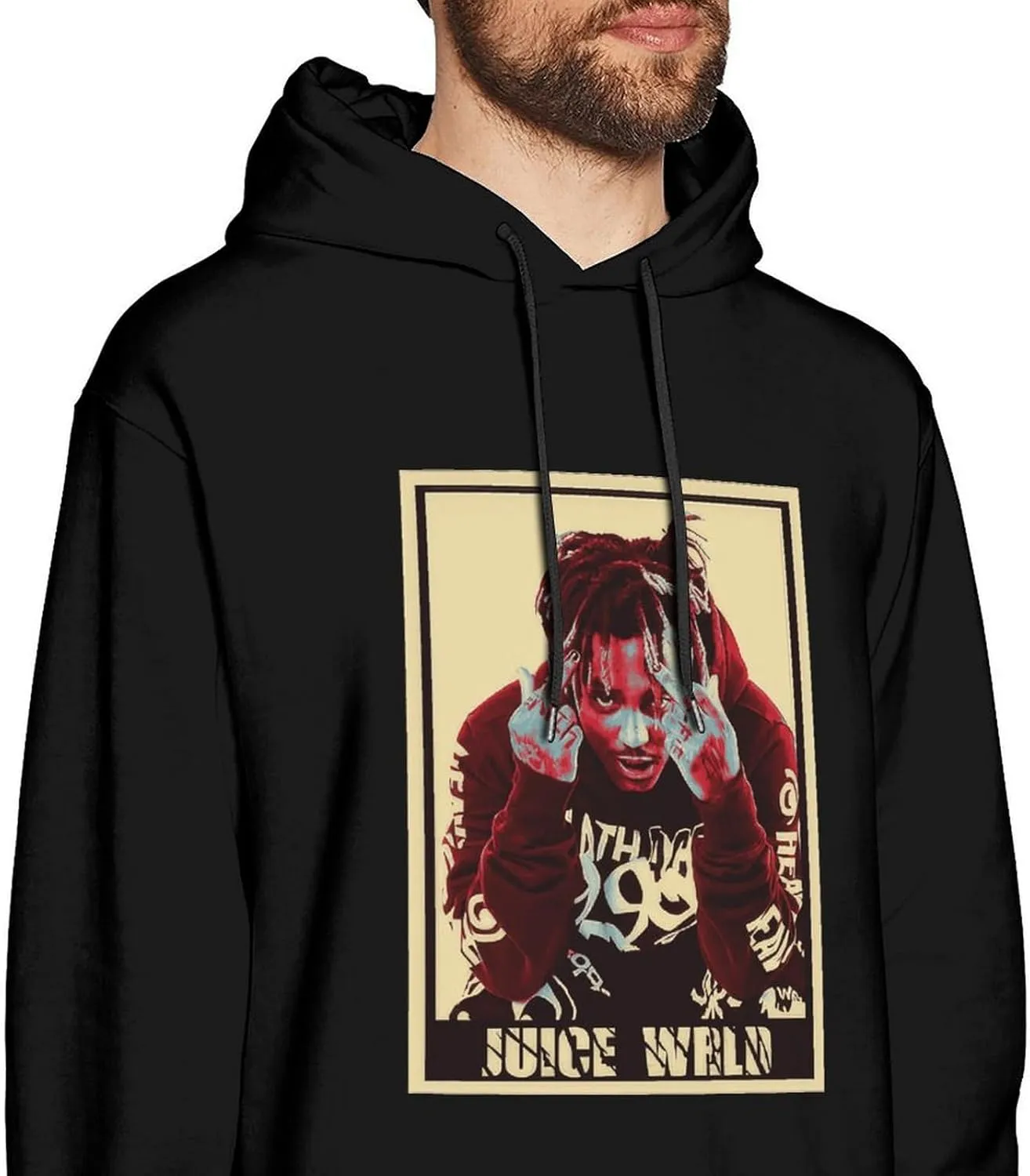 Men's Long Sleeve Pullover Hoodies Fashion 3D Printed Graphic Drawstring Winter Hooded Sweatshirts