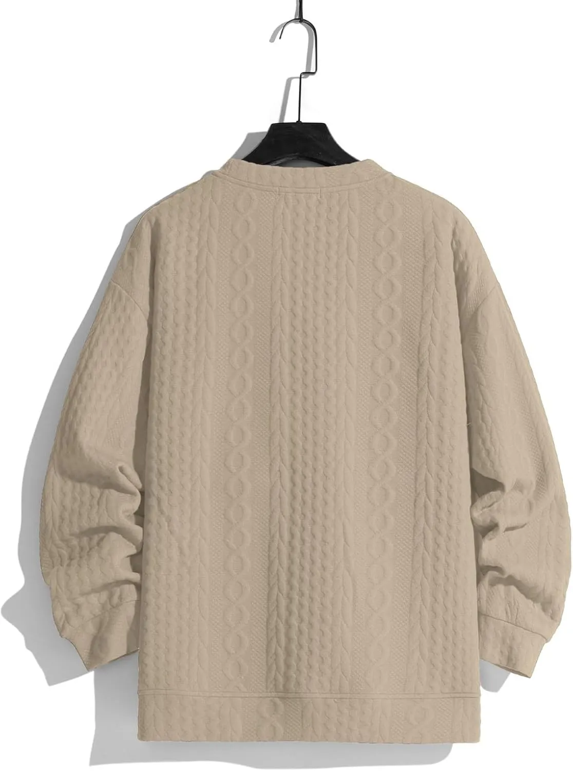 Mens Pullover Sweaters Long Sleeve Male Autumn and Winter Soild Color Sweater Long Sleeve Sweater