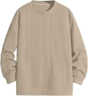 Mens Pullover Sweaters Long Sleeve Male Autumn and Winter Soild Color Sweater Long Sleeve Sweater