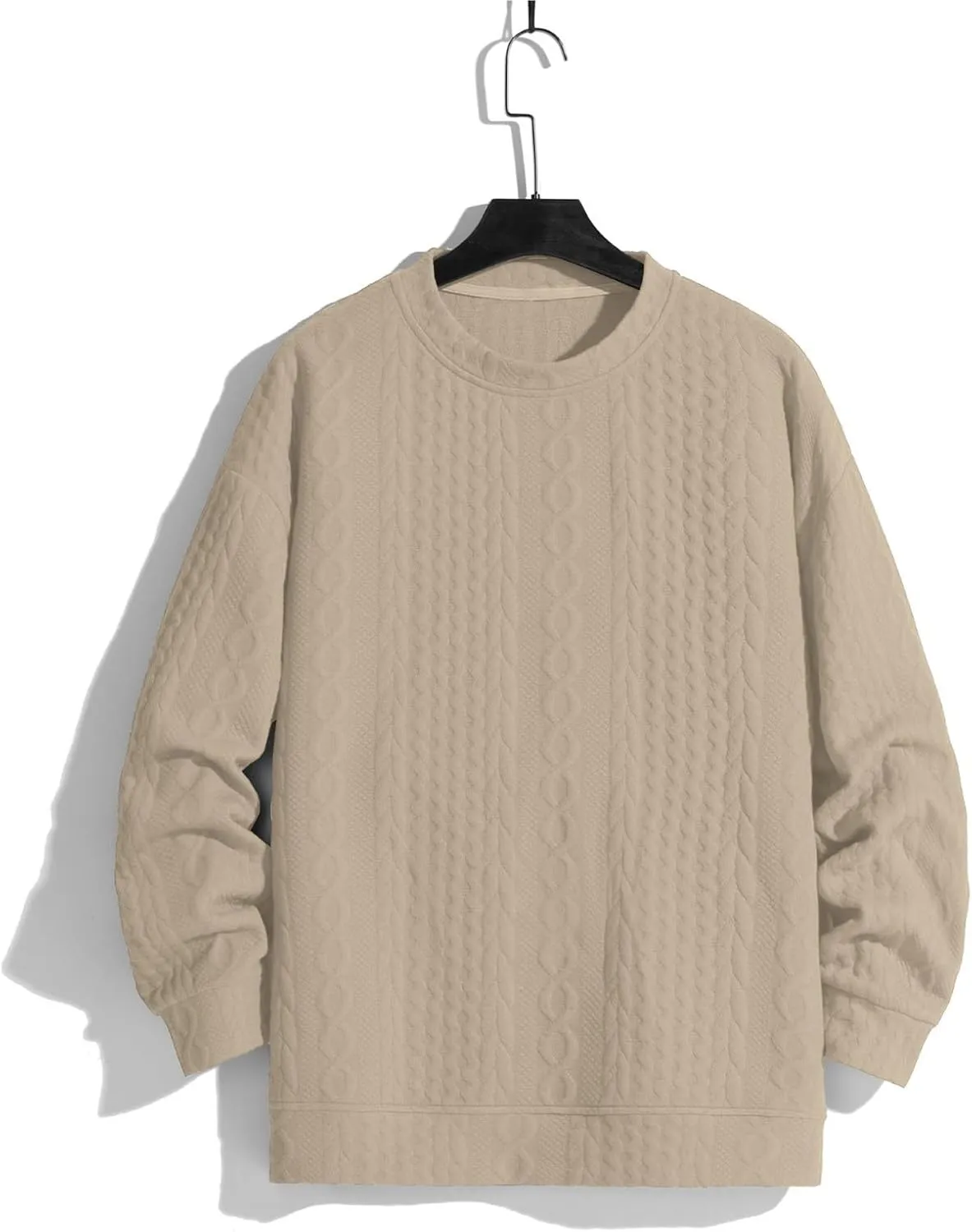 Mens Pullover Sweaters Long Sleeve Male Autumn and Winter Soild Color Sweater Long Sleeve Sweater