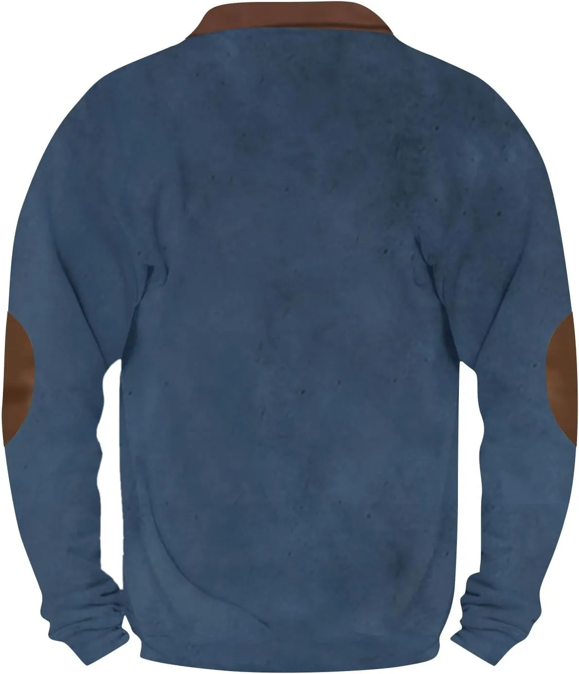 Mens Quarter Zip Sweater with Elbow Patches Long Sleeve Polo Shirts Vintage Waffle Sweatshirts