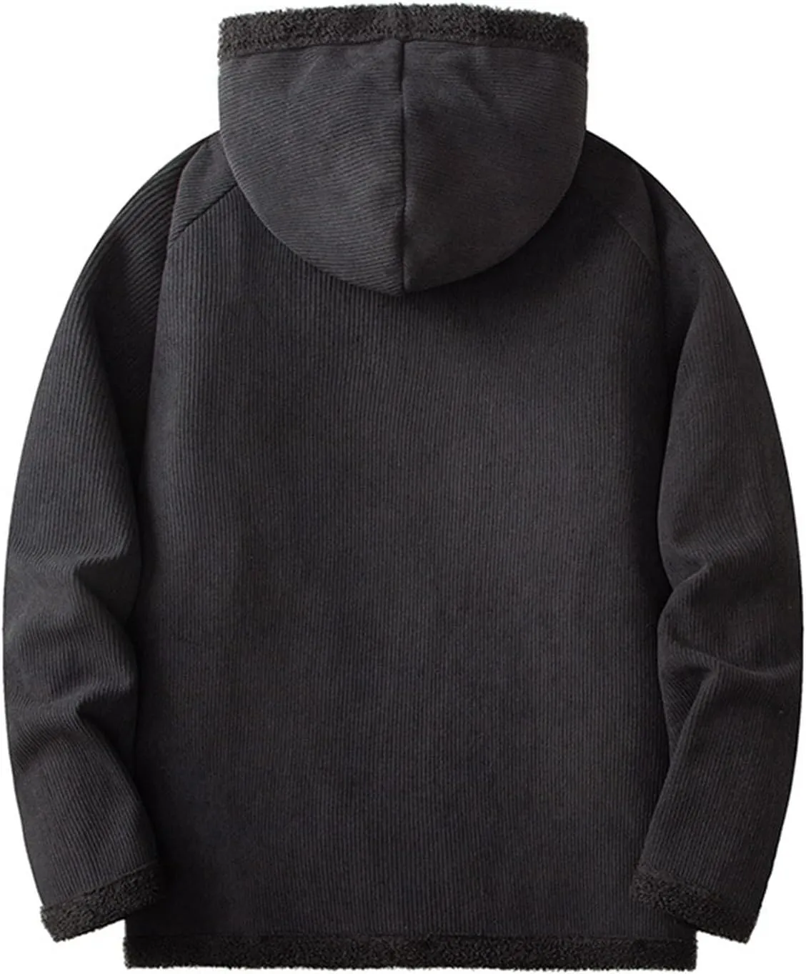 Men's Sherpa Hoodie Jacket Fleece Lined Zip Up Warm Hoodies Sweatshirt Winter Zipper Sweater Hooded Coat