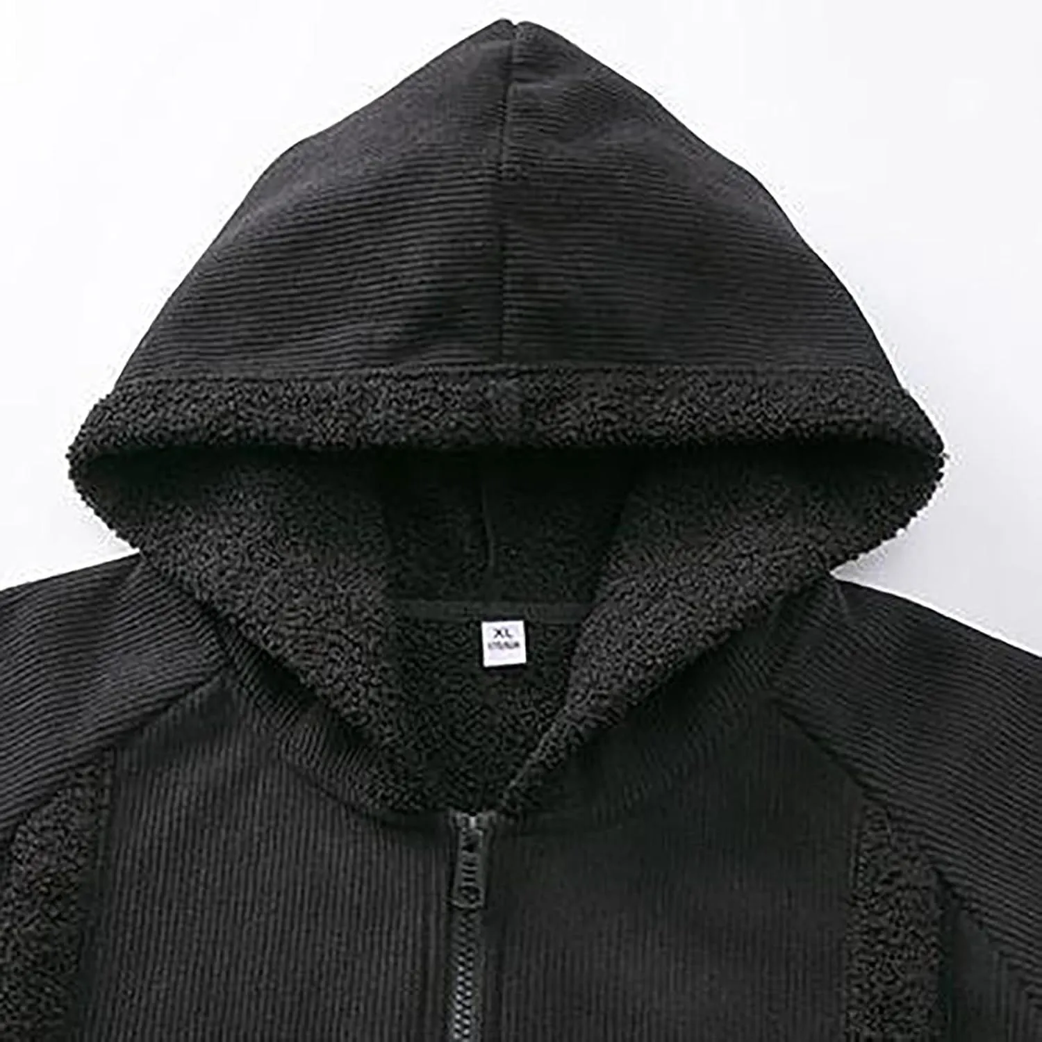 Men's Sherpa Hoodie Jacket Fleece Lined Zip Up Warm Hoodies Sweatshirt Winter Zipper Sweater Hooded Coat
