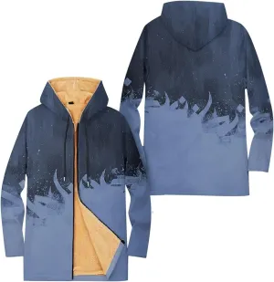 Mens Sherpa Lined Hoodie Full-Zip Fleece Thick Hoodies Heavyweight Thermal Warm Sweatshirt
