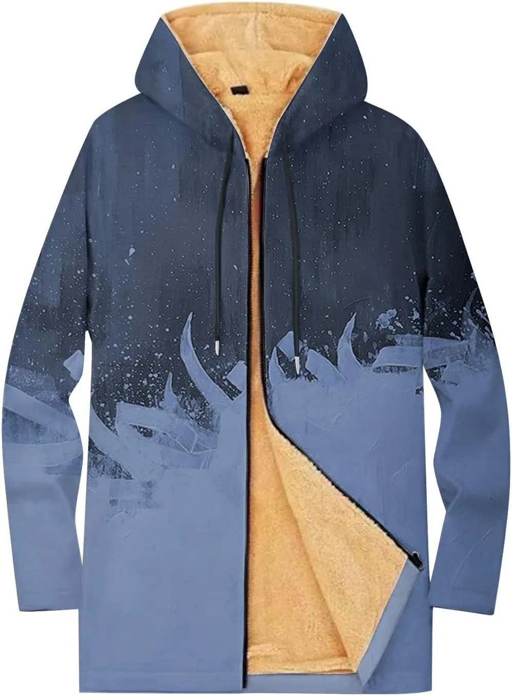Mens Sherpa Lined Hoodie Full-Zip Fleece Thick Hoodies Heavyweight Thermal Warm Sweatshirt