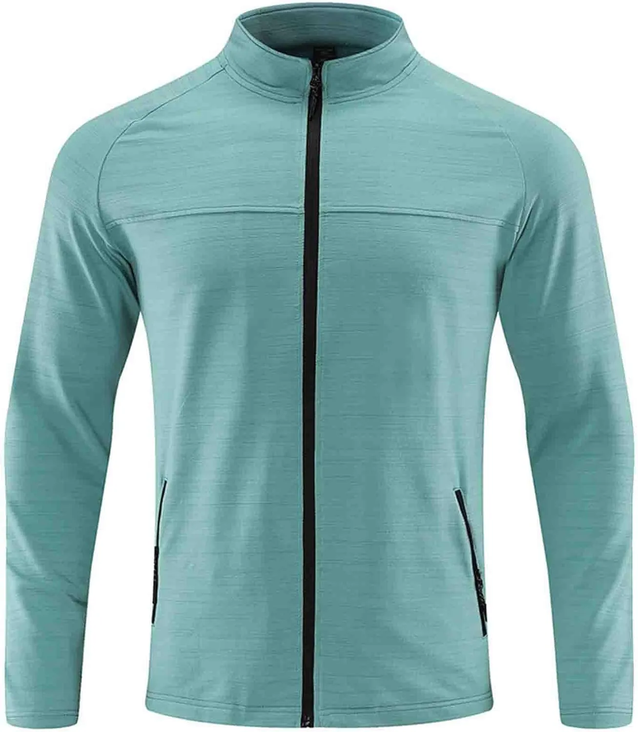 Men's Stretchy Quick Dry Running Sport Jacket w Zipper Pockets Full Zip Workout Athletic Fitness Jackets for Training