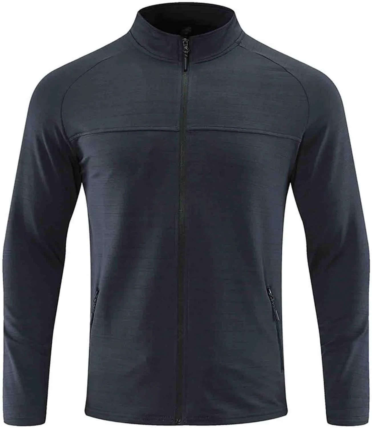 Men's Stretchy Quick Dry Running Sport Jacket w Zipper Pockets Full Zip Workout Athletic Fitness Jackets for Training