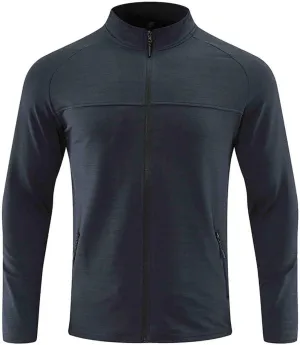 Men's Stretchy Quick Dry Running Sport Jacket w Zipper Pockets Full Zip Workout Athletic Fitness Jackets for Training