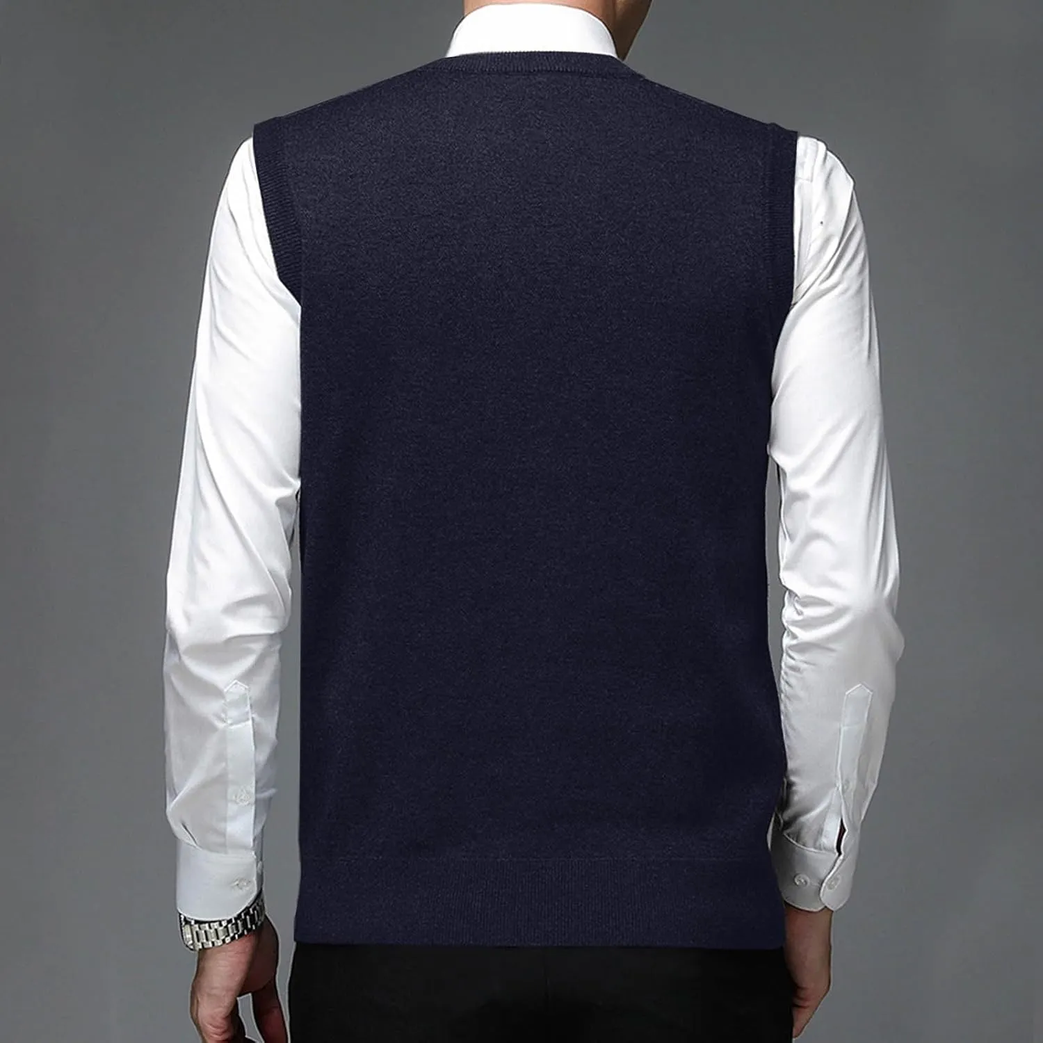 Mens Stylish Argyle Sweater Vests Classic V-Neck Knit Sleeveless Casual Pullover Sweaters Fall Winter Warm Tank Tops