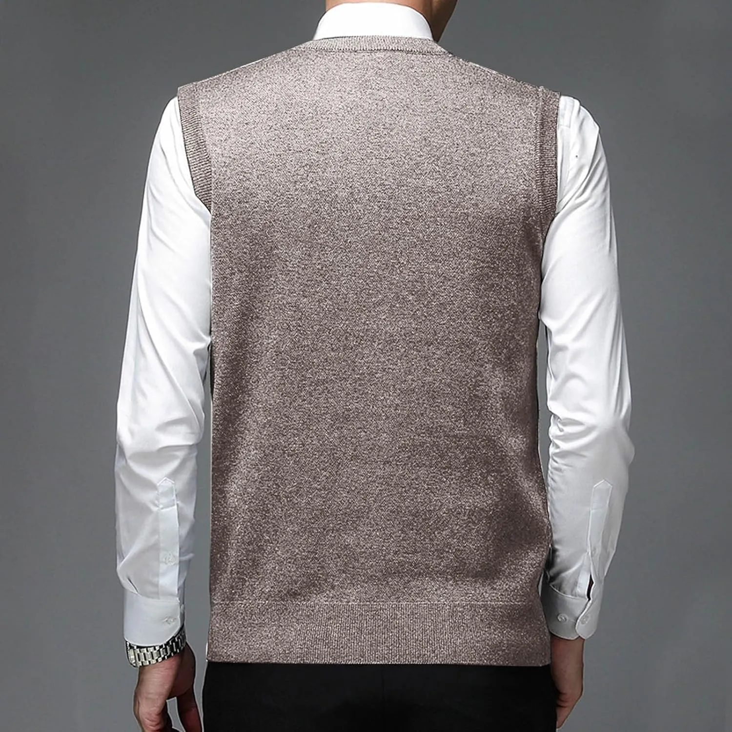 Mens Stylish Argyle Sweater Vests Classic V-Neck Knit Sleeveless Casual Pullover Sweaters Fall Winter Warm Tank Tops