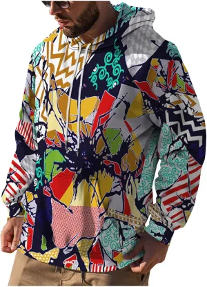 Men's Sweatshirt Plus Size Long Sleeve Hooded Pullover Printed 2024 Fashion Casual Loose Fit Hoodies