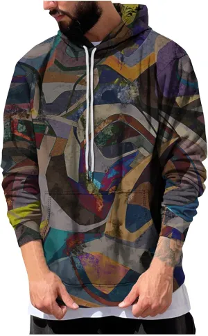 Men's Sweatshirt Plus Size Long Sleeve Hooded Pullover Printed 2024 Fashion Casual Loose Fit Hoodies