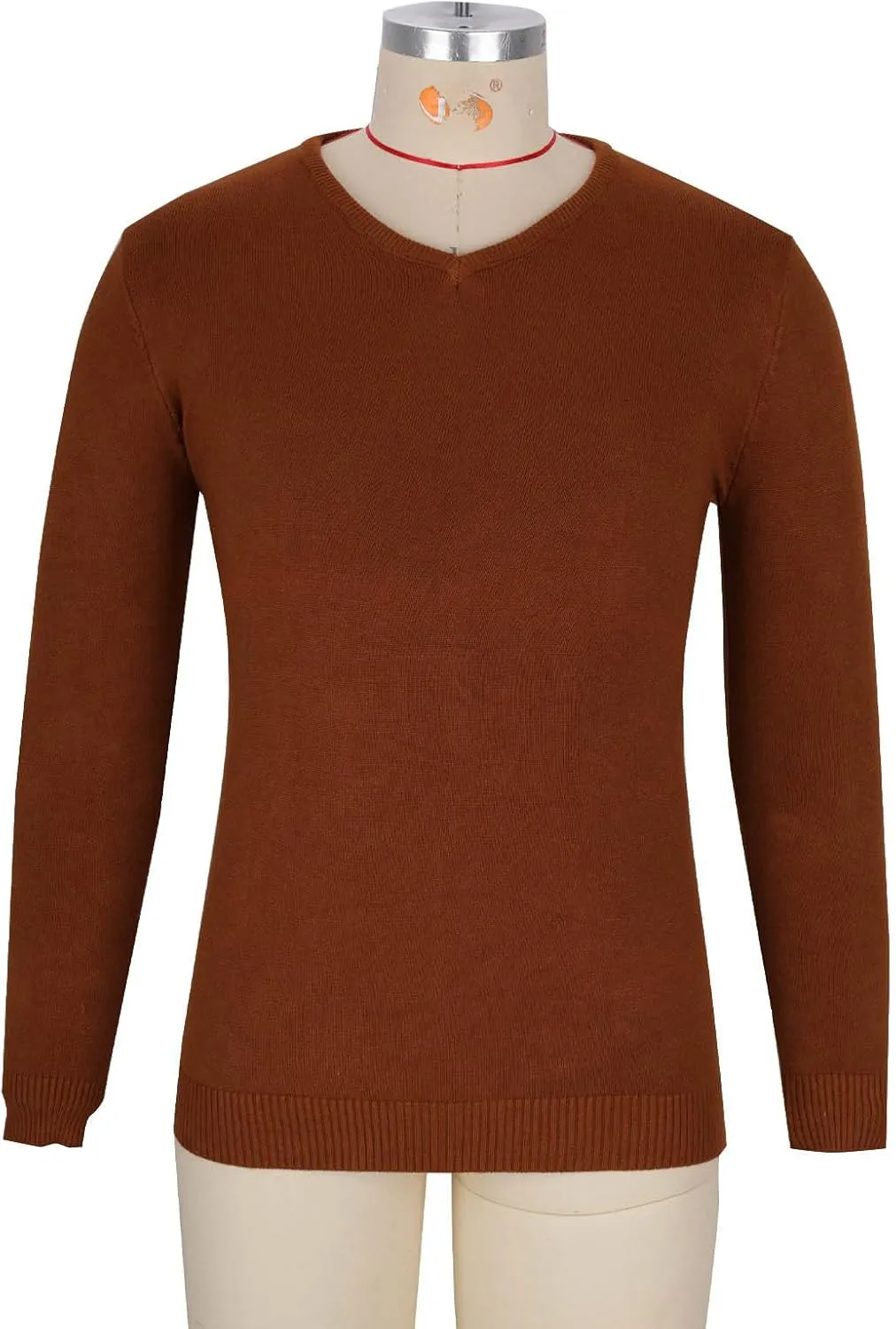 Mens V-neck Sweatshirts Casual Loose Solid Long Sleeve Base Pullover Top Classic Big and Tall Work Knit Sweater Shirt