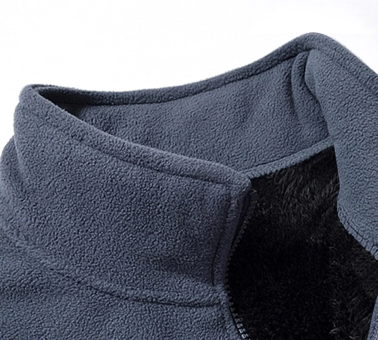 Mens Warm Fleece Lined Jackets Plus Size Full-Zip Thick Jacket Outdoor Thermal Winter Polar Sherpa Coats with Pockets