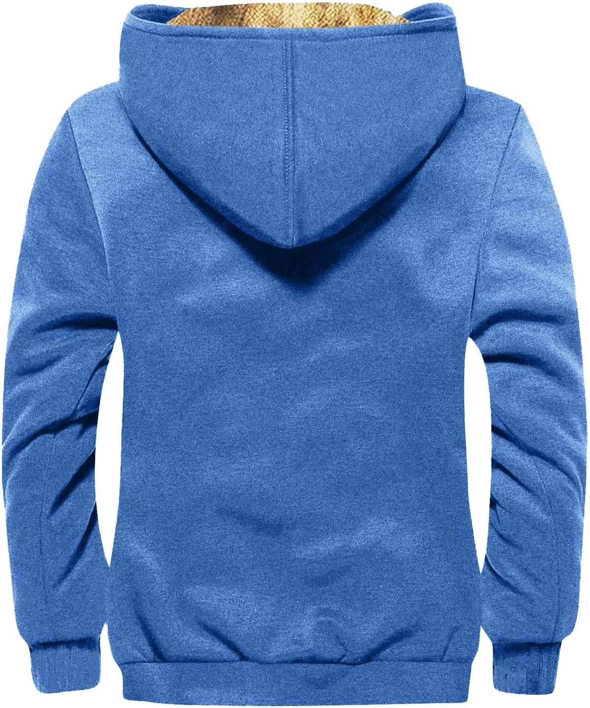 Men's Winter Jacket Zipper Work Cargo Coats Printed Outerwear Hooded Sweatshirt Tops Fleece Sherpa Lined Hoodies