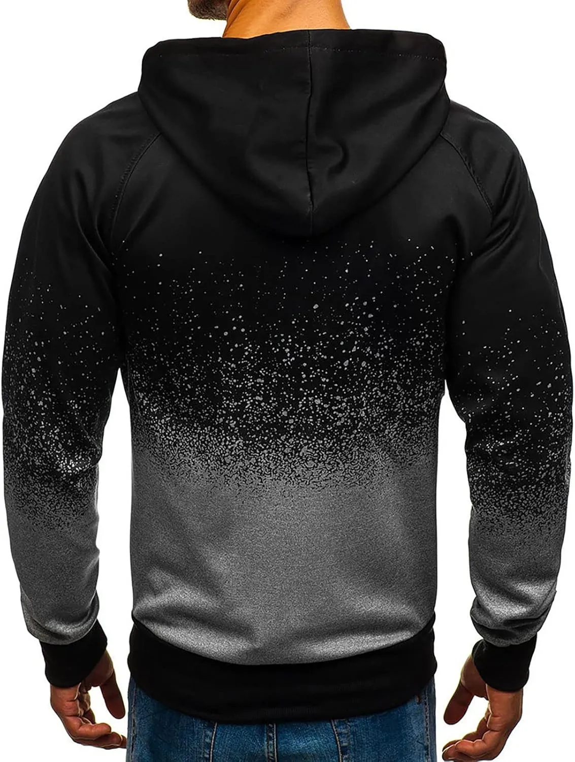 Men's Zip Up Hoodie Fashion Casual Camouflage Sports Sweatshirt Long Sleeve Zipper Hooded Jacket Coat