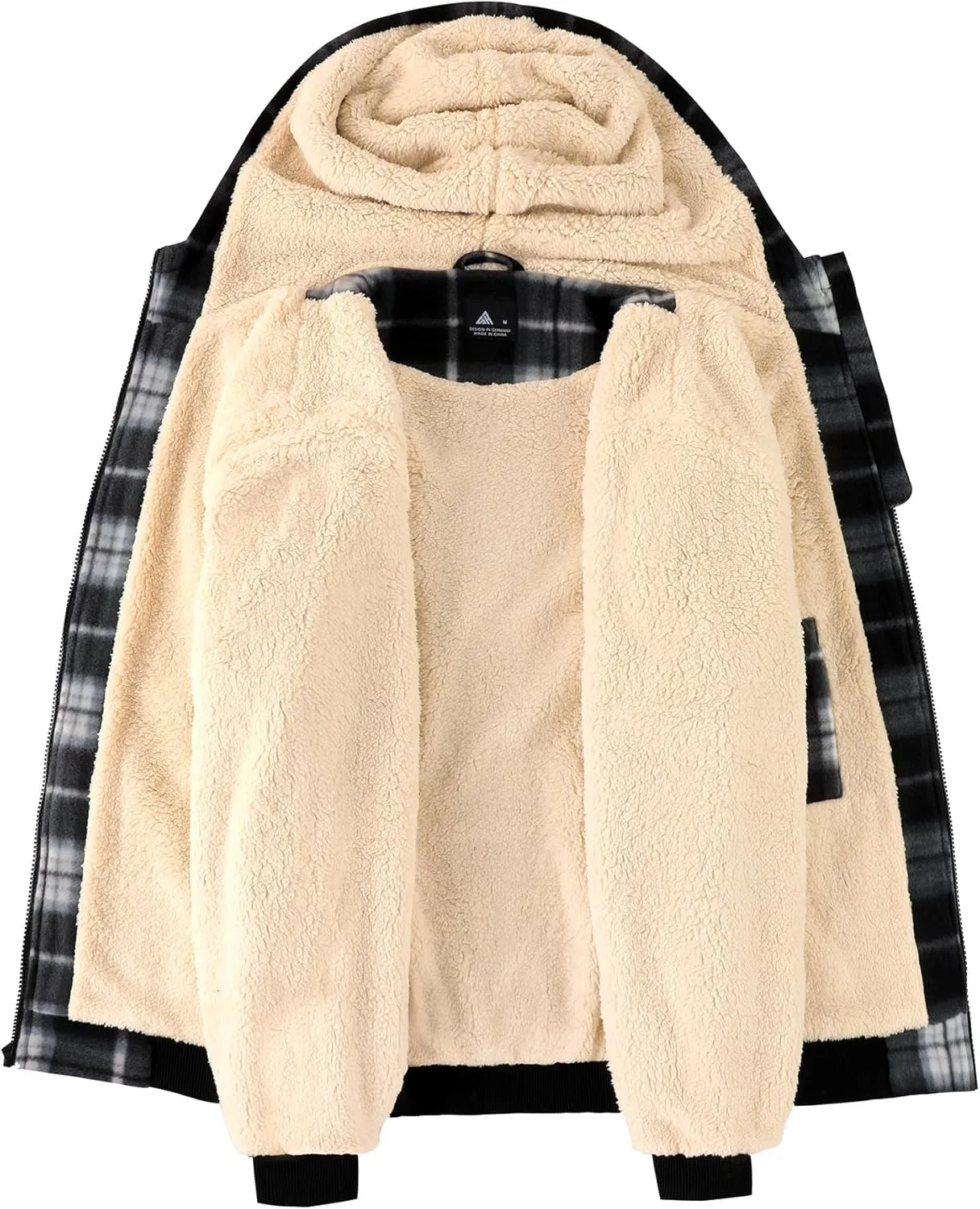 Mens Zip Up Hoodies Fleece Sherpa Lined Sweatshirt Winter Warm Jacket