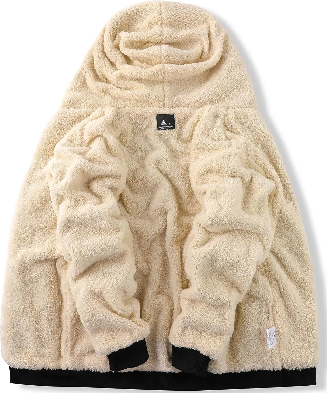 Mens Zip Up Hoodies Fleece Sherpa Lined Sweatshirt Winter Warm Jacket