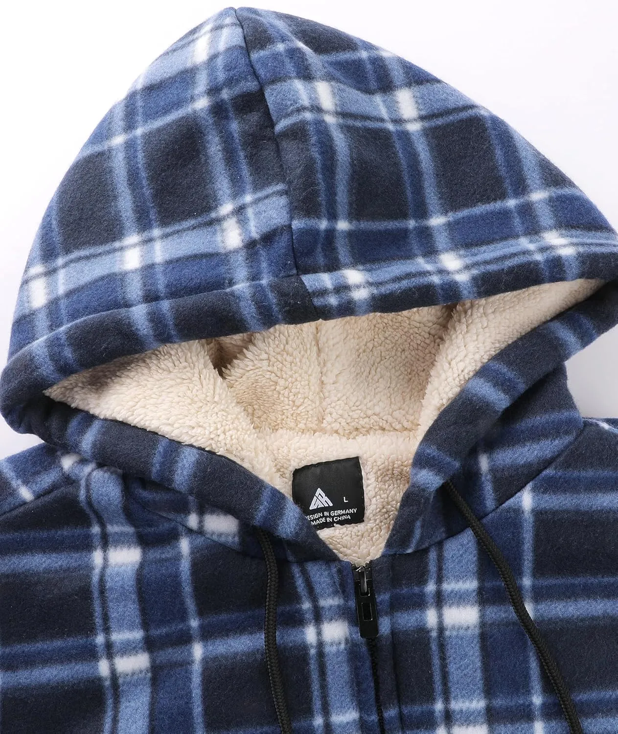 Mens Zip Up Hoodies Fleece Sherpa Lined Sweatshirt Winter Warm Jacket