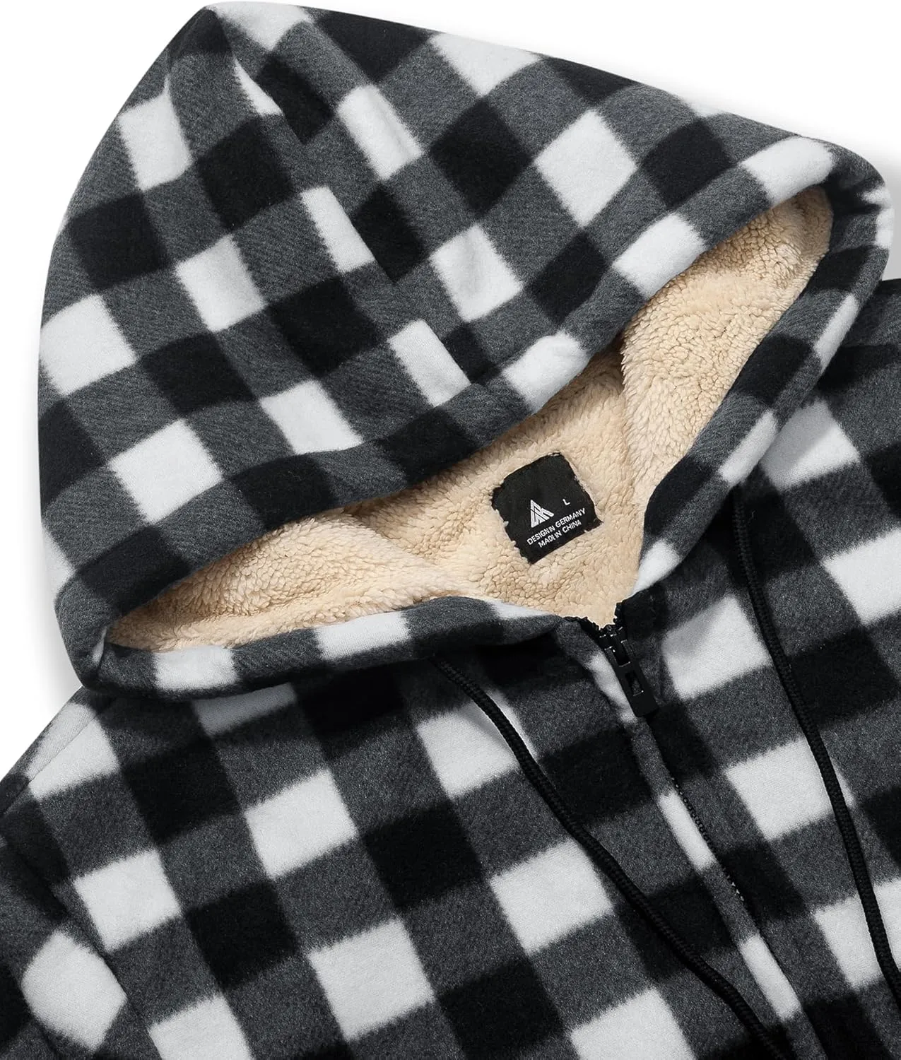 Mens Zip Up Hoodies Fleece Sherpa Lined Sweatshirt Winter Warm Jacket