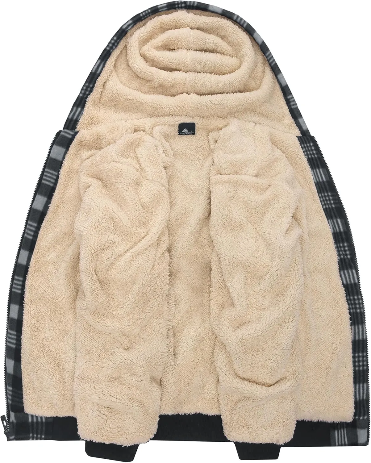 Mens Zip Up Hoodies Fleece Sherpa Lined Sweatshirt Winter Warm Jacket