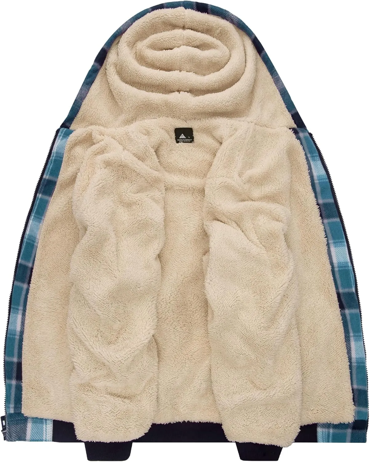 Mens Zip Up Hoodies Fleece Sherpa Lined Sweatshirt Winter Warm Jacket