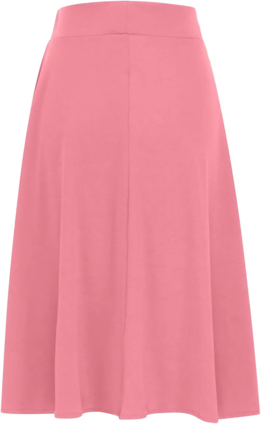 Midi Skirts for Women Elegant High Waisted Knee Skirts Spring Summer Hip-Wrapped Skirt Solid Color A-Line Skirts